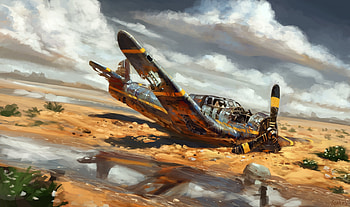 Art, Desert, Miscellanea, Miscellaneous, Plane, Airplane, Aviation, Sonkes, Accident HD wallpaper