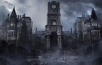 Medieval town, Gothic Art HD wallpaper