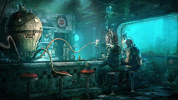 Sci-Fi Restaurant HD wallpaper