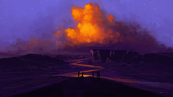 Twilight River Stars , artist, artwork, digital-art, deviantart HD wallpaper