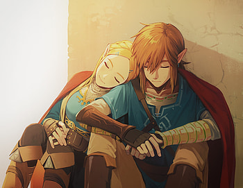 Link And Zelda In The Legend Of Zelda Breath Of The Wild Game Artwork, the-legend-of-zelda, games, 2017-games, artist, artwork, digital-art HD wallpaper
