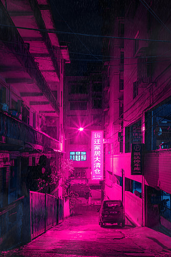 Cities, Rain, Night, Shine, Light, Neon, Street HD phone wallpaper