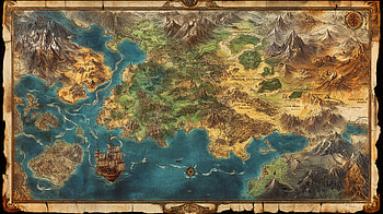 Explore the Enchantment: Fantasy Map in Ultra, fantasy map, map, fantasy, adventure, ocean, fantasy adventure HD wallpaper