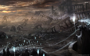 Destroyed City, War, Battle, Army, Fantasy, . HD wallpaper