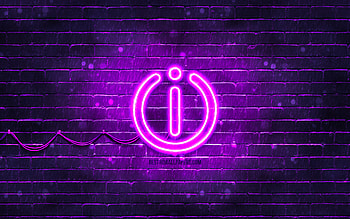 Indesit violet logo, , violet brickwall, Indesit logo, brands, Indesit neon logo, Indesit HD wallpaper