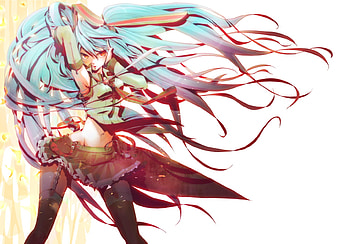 Dance with me, plastick, bunny ears, anime, hatsune miku, twintails, vocaloid, mini skirt HD wallpaper