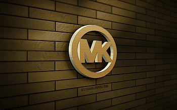 Michael Kors 3D logo, , brown brickwall, creative, brands, Michael Kors logo, 3D art, Michael Kors HD wallpaper