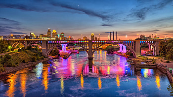 Minneapolis Skyline, Abstract neon plasma HD wallpaper