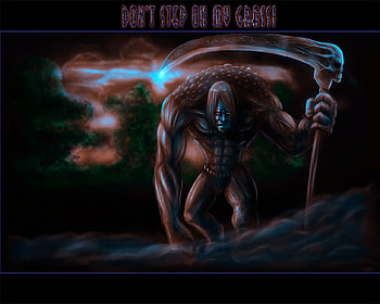 Gardener, scary, monster, dark, reaper, fantasy, weapon, horror, creature, beast HD wallpaper