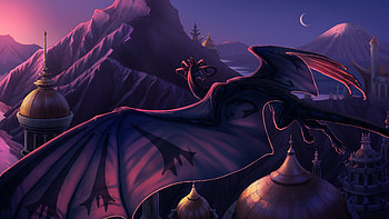 Dragon Temple, dragon, artist, artwork, digital-art, deviantart HD wallpaper