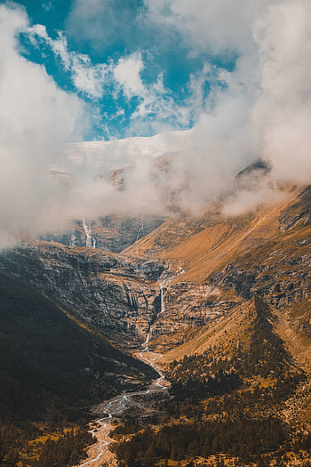 Nature, Mountains, Clouds, View From Above, Fog HD phone wallpaper