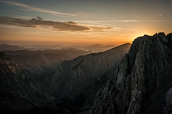 Nature, Sunset, Mountain, Vertex, Top, Austria HD wallpaper