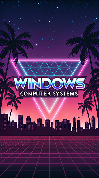 Vibrant Windows : Retro City Vibes, Windows, retro, neon, cityscape, computer HD phone wallpaper