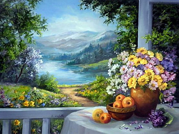 good morning world, art, nature, flowers, paintings, beauty HD wallpaper
