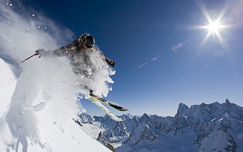 Extreme sports, Powder skiing, Adrenaline rush, Action-packed HD wallpaper
