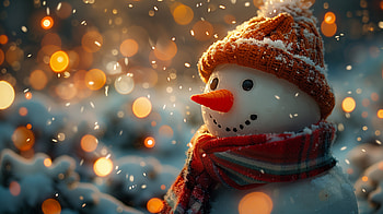 Winter Joy: Charming Snowman, snowman HD wallpaper