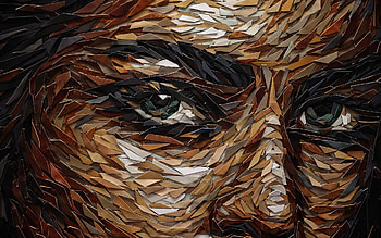creative female face, 3d female face, face abstraction, female eyes, 3d face, female face art HD wallpaper