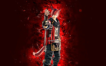 Graha Tia, , red neon lights, Final Fantasy, creative, Final Fantasy XIV, FFXIV, Graha Tia Final Fantasy HD wallpaper