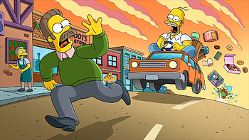 video game, Fortnite, The Simpsons, Ned Flanders, Homer Simpson HD wallpaper