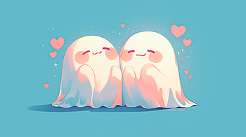 Halloween - Ghost, ghost, cute, aesthetic anime, AI Art, halloween, cute halloween HD wallpaper