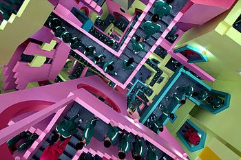 Iconic staircase, Squid Game HD wallpaper