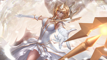 Lux, golden, white, magic, gloves, beautiful, long hair, dress, woman, jewel, lady, fantasy, abstract, blonde hair, fantasy woman, female HD wallpaper