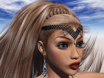 Princess, abstract, fantasy, sky, girl HD wallpaper