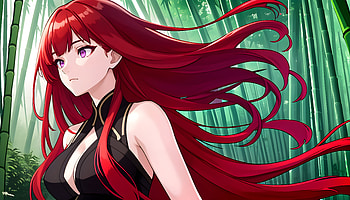 A girl in a bamboo forest, AI Art, Anime, girl, anime girl HD wallpaper