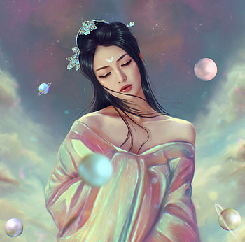 Beauty, fantasy, asian, art, luminos, girl, magicart, frumusete, magic art, gorgeous, superb HD wallpaper