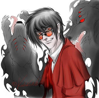 Alucard, dracula, darkness, anime, hellsing, gun, vampire, demon HD wallpaper