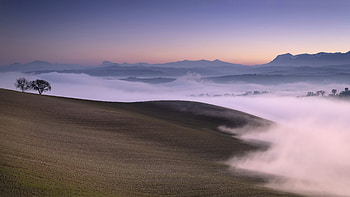 Morning Fog, hills, fog, morning, valley HD wallpaper