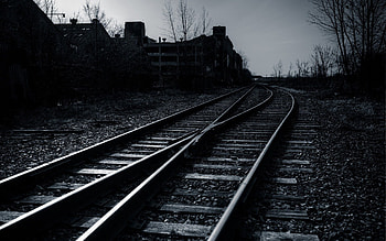 Sky, Dark, Evening, Bw, Chb, Railway HD wallpaper