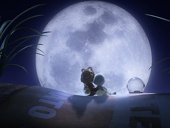 Fly Me To The Moon, earth, moon HD wallpaper