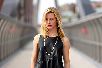 Black Dress Blonde Hair , black-dress, blonde, girls, model HD wallpaper