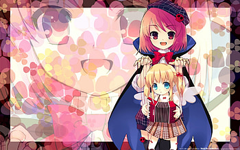 Itou Noiji, white wings, little angel, puppeteer, anime, red skull, blue eyed puppet HD wallpaper