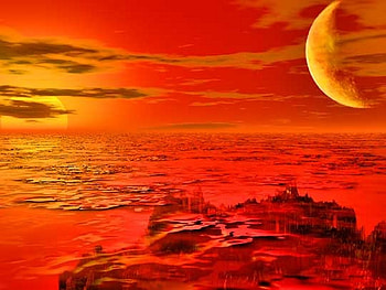 Mars or Earth, red sky, cg, red planet surface HD wallpaper