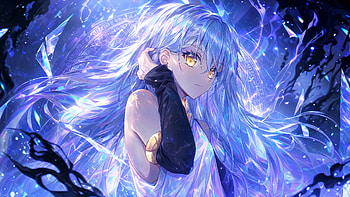 Rimuru Tempest — : Celestial Azure Glow, Anime Girl, Blue Hair, Glowing Eyes HD wallpaper