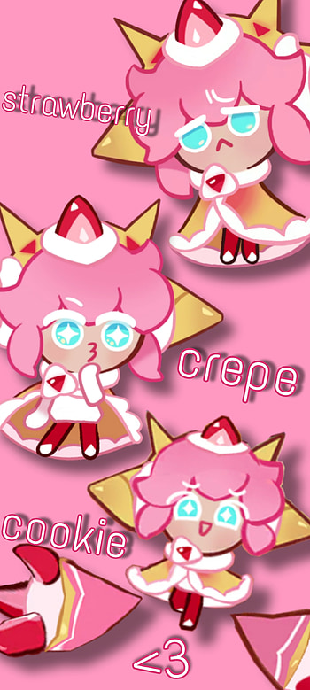 Stawberry crepe cookie, cookie run kingdom, strawberry crepe cookie, crk HD phone wallpaper