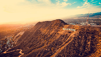 hollywood, mountains, los angeles HD wallpaper
