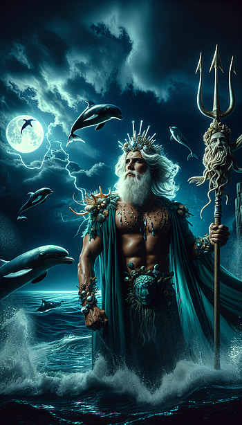 Majestic Poseidon: A Stunning , ocean, mythology HD phone wallpaper