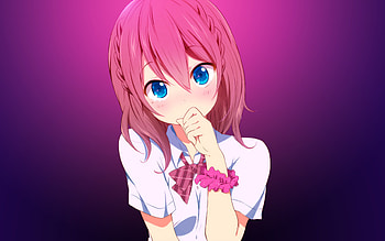 Blue eyes, cute, anime girl, ywan HD wallpaper