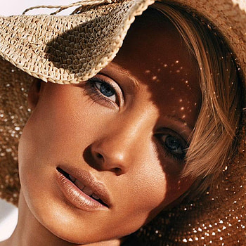 Beauty in Hat, blonde, face, girl, eye, hat, beauty, female HD wallpaper