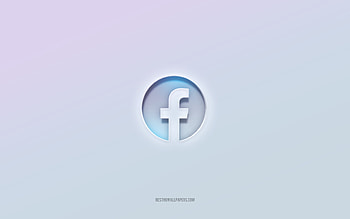 Facebook logo, cut out 3d text, white background, Facebook 3d logo, Facebook emblem, Facebook, embossed logo, Facebook 3d emblem HD wallpaper