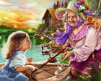 old granny, childhood, grannies, child, granny HD wallpaper