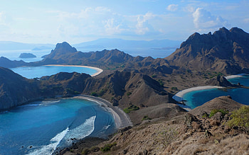 Komodo Island, Sky, Clouds, Mountain range HD wallpaper