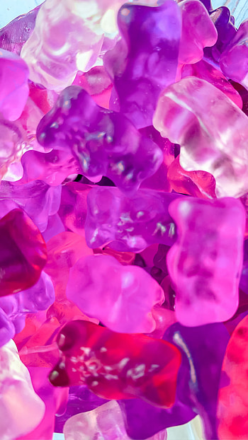 Gummy Bears, Aesthetic pattern, Purple and pink blend, beauty HD phone wallpaper