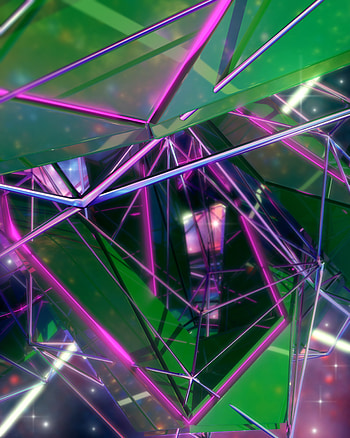 3D, Glow, Face, Geometry, Fragments, Facets HD phone wallpaper