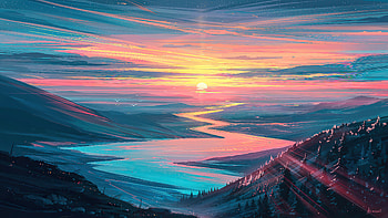 Crystal Skies , artist, artwork, digital-art, sunset, sky, artstation HD wallpaper