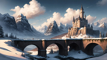 Majestic Fantasy Castle Bridge | AI Art, bridge, fantasy, castle, AI Art HD wallpaper