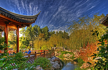 Nature, Sky, Clouds, Human, Person, Pond, China, Bower, Alcove, Willow, And You HD wallpaper